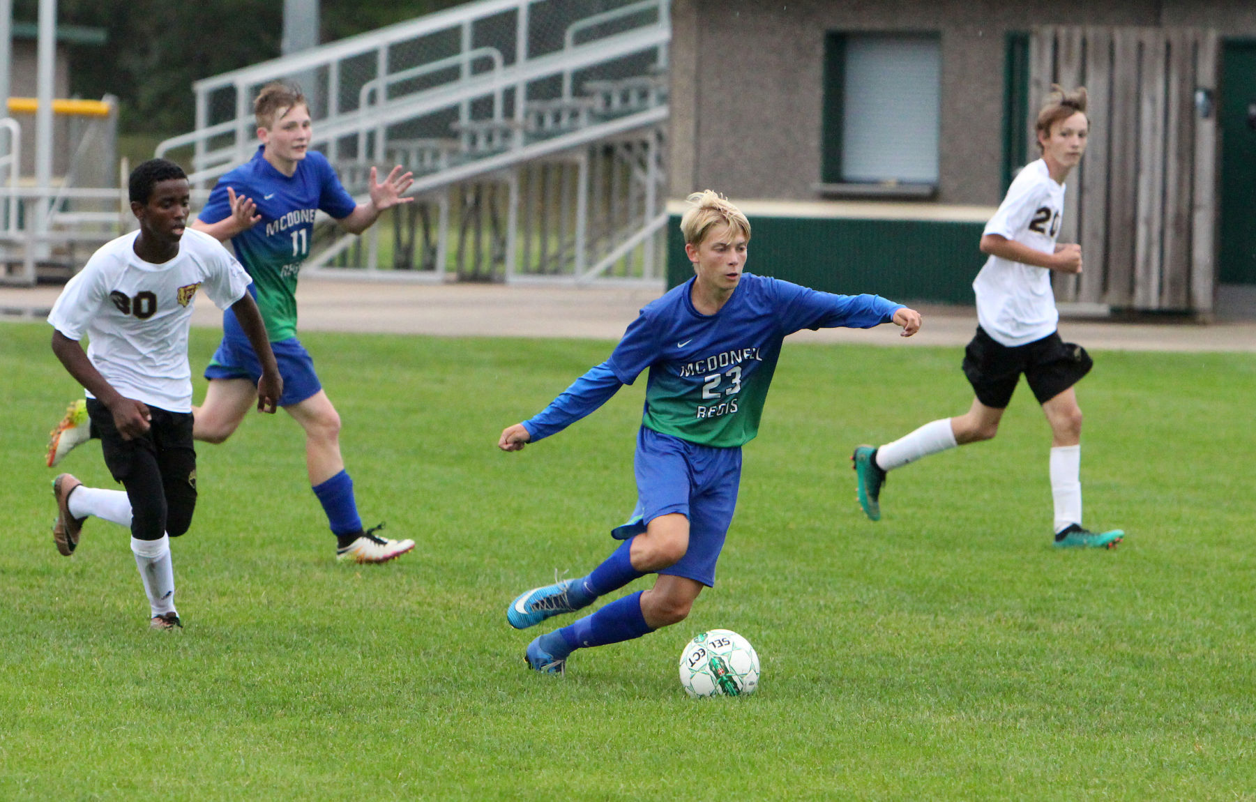 Barron at McDonell/Regis boys soccer 8-28-18